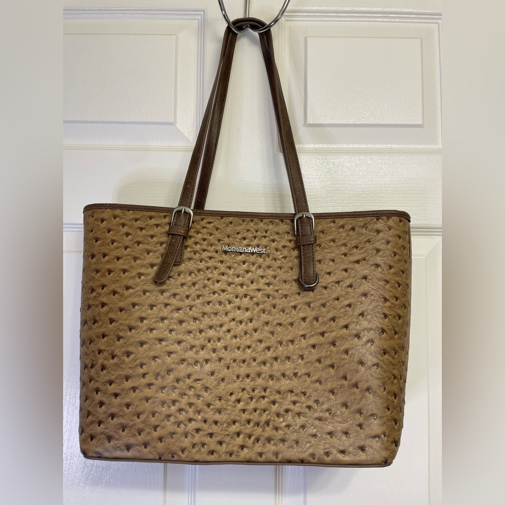 Montana West Concealed Carry Ostrich Print Tote-NWOT